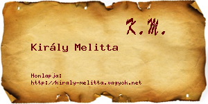 Király Melitta névjegykártya