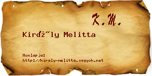 Király Melitta névjegykártya