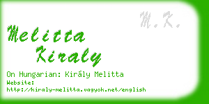 melitta kiraly business card